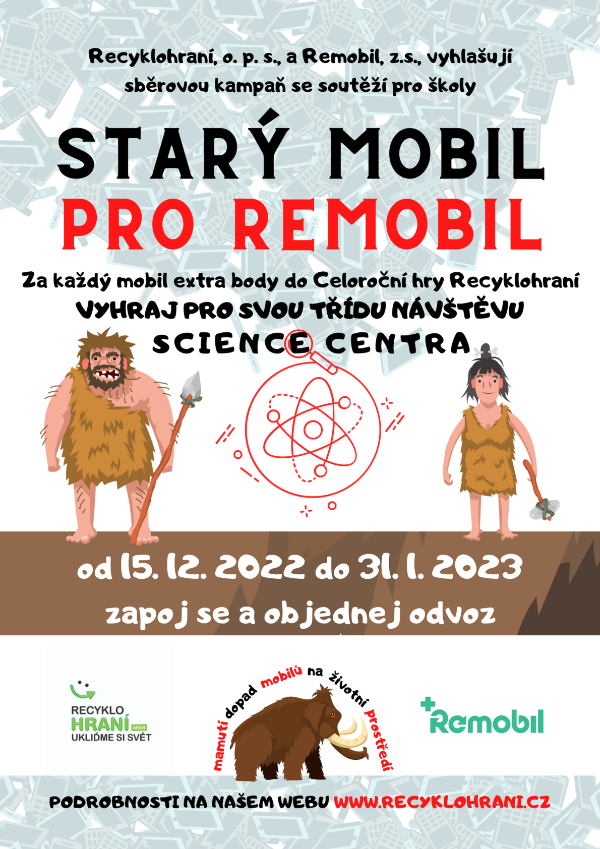 Plakát A4 pro propagaci soutěže Starý mobil pro Remobil.png